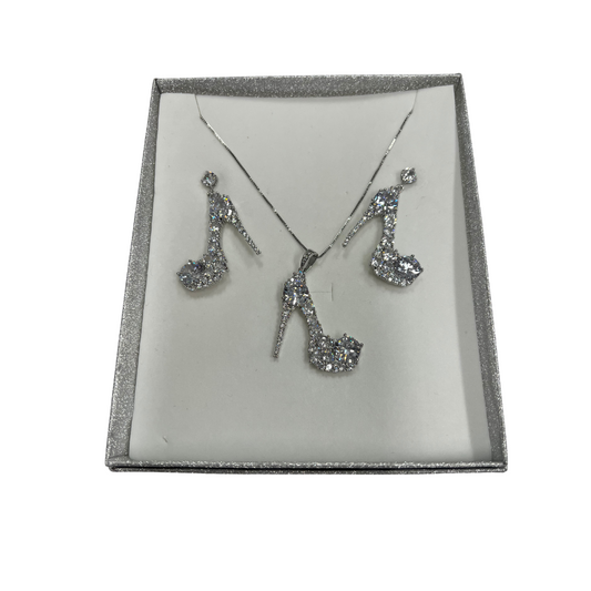 High Heel Necklace and Earring Set