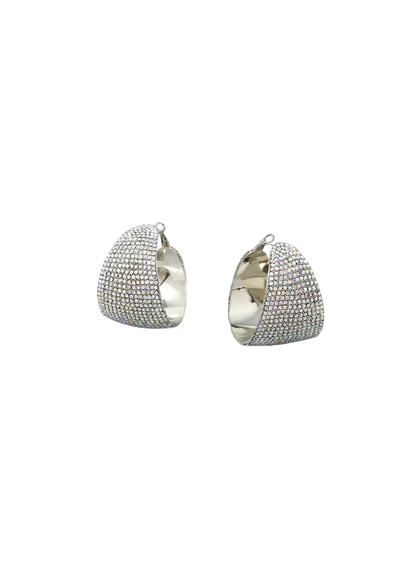 Rhinestone Chunky Hoop Earrings