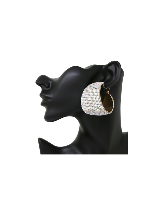 Rhinestone Chunky Hoop Earrings