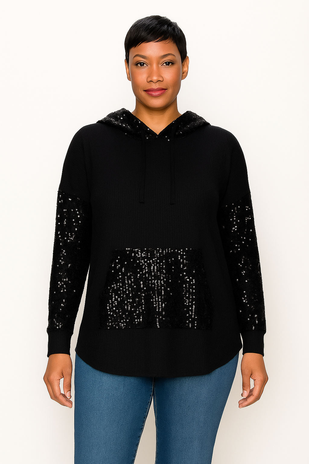 Sequin Hoodie Top