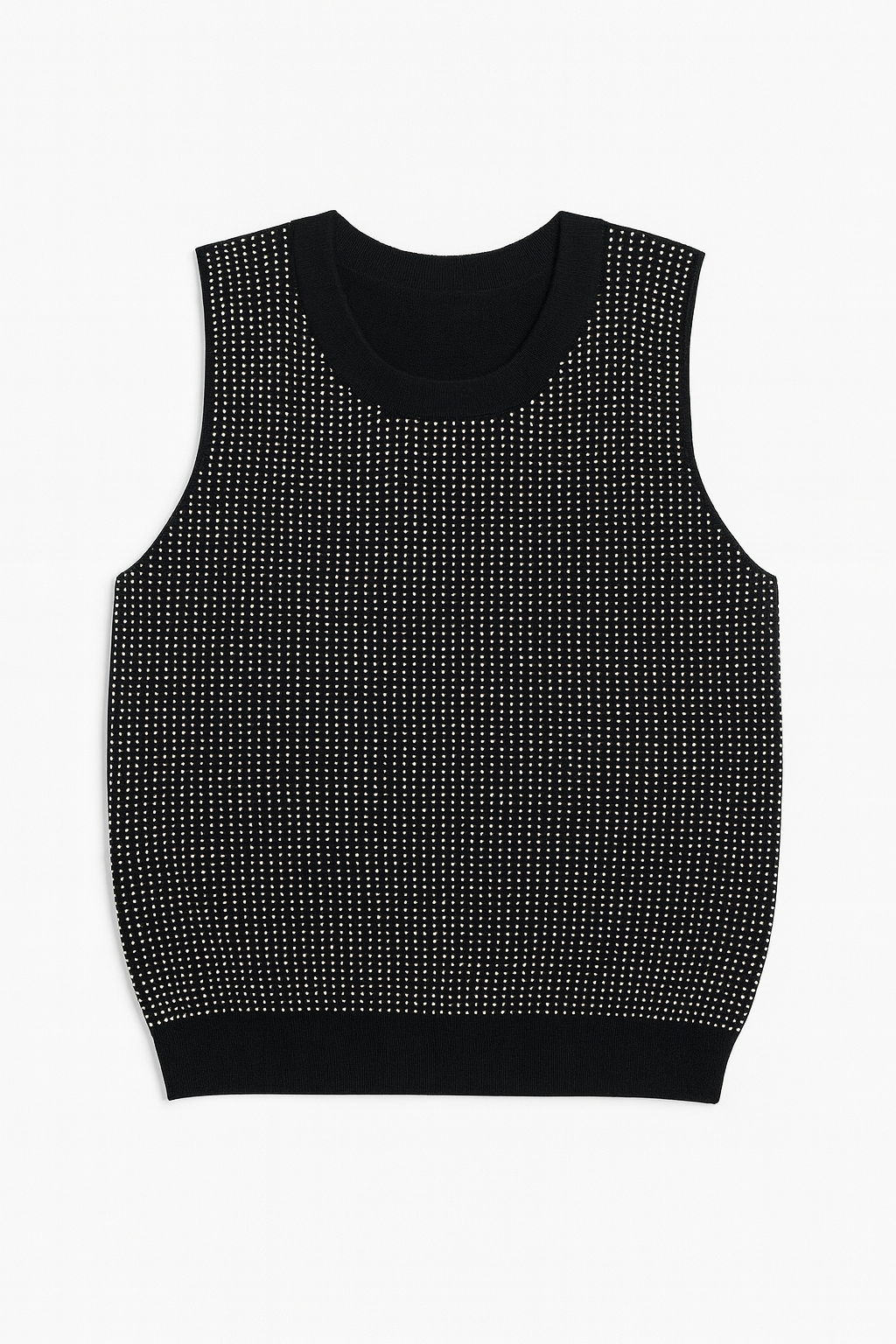 Sleeveless studded sweater