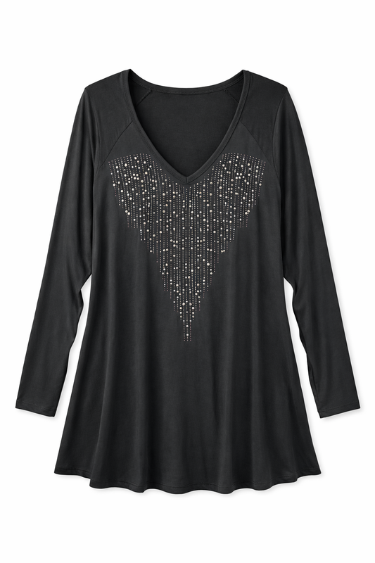 Bling detail tunic top
