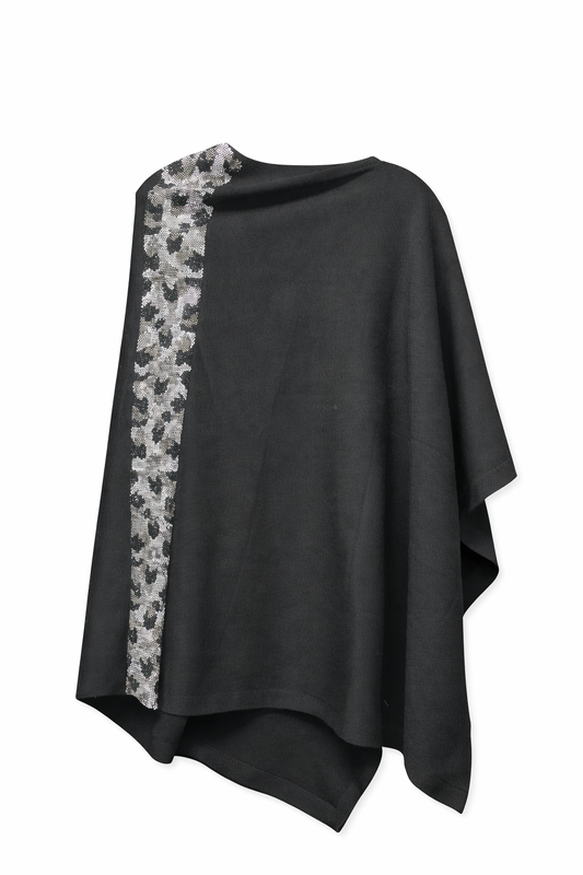 Bling Cheetah Detail Poncho