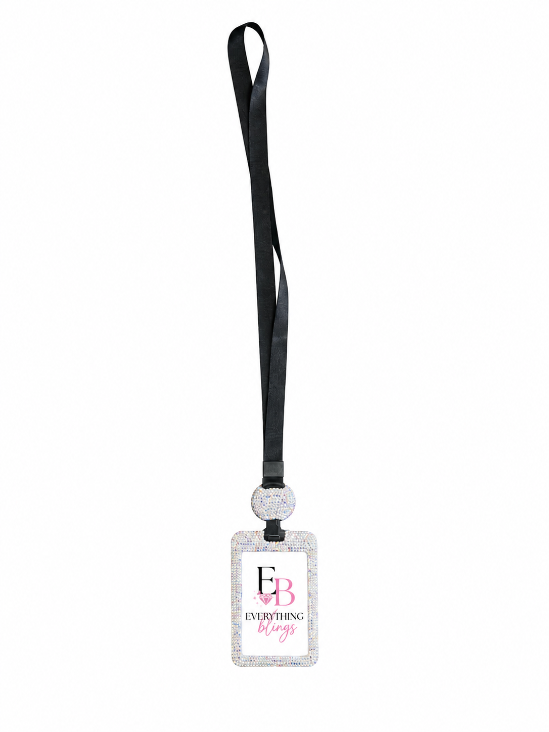 Rhinestone Bling ID Badge Holder & Lanyard.