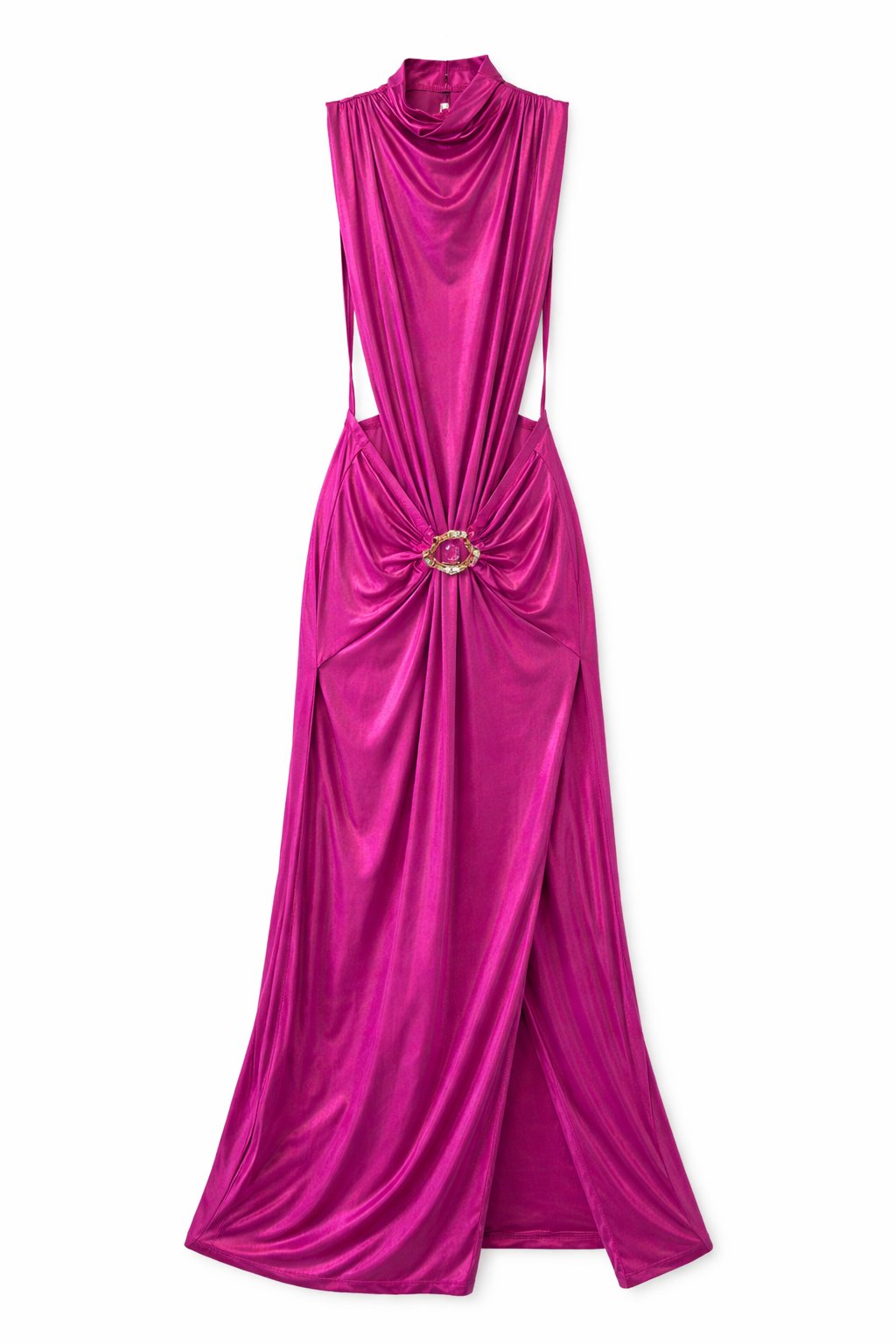 Metallic Open Side Dress