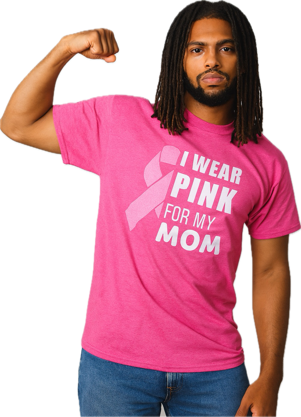 Mens Breast Cancer Half Ribbon Tee