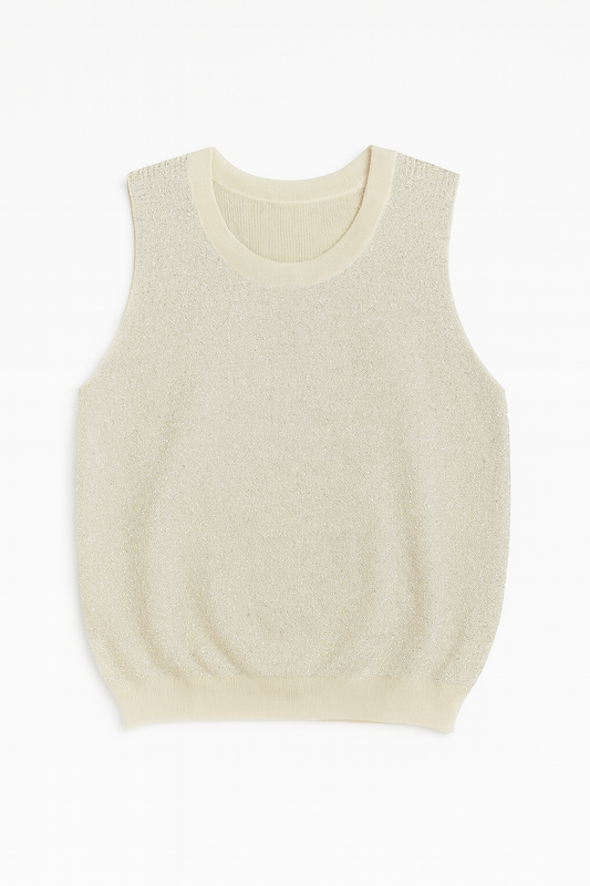 Sleeveless studded sweater