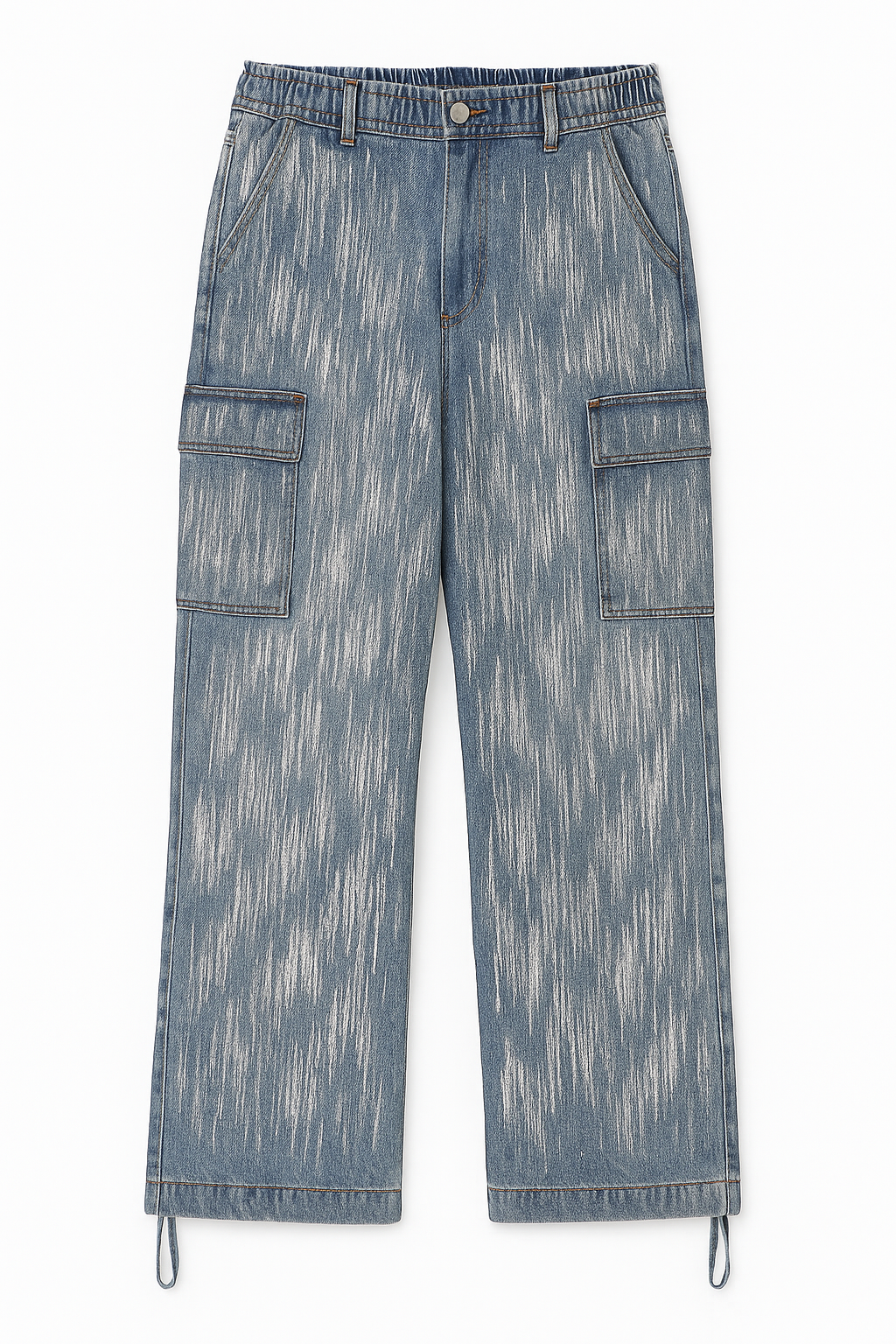 Metallic Cargo Jeans