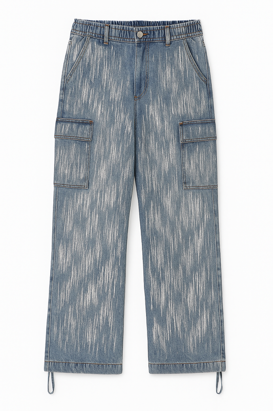 Metallic Cargo Jeans